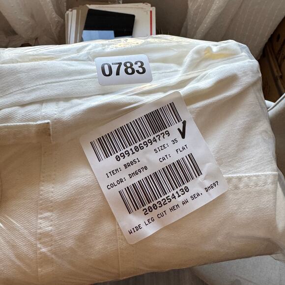 J.Crew Wide-Leg Cropped Jean WMNS 35 White Denim Hi-Rise All-Day Stretch Raw Hem - Picture 8 of 8